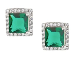 Orecchini argento con cubic zirconia e zirconi smeraldo Sovrani