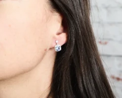 Orecchini argento con cubic zirconia e zirconi acquamarina Sovrani