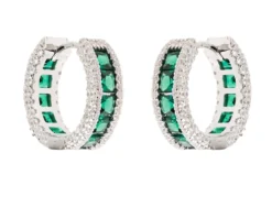 Orecchini argento con cubic zirconia e zirconi smeraldo Sovrani