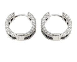 Orecchini argento con cubic zirconia e zirconi neri Sovrani