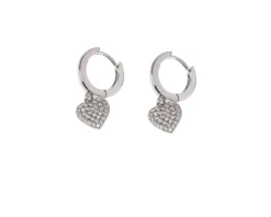 Orecchini argento con cuore di zirconi Selezione zanolli