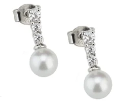 Orecchini argento con perla e cubic zirconia Sovrani