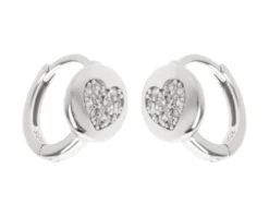 Orecchini argento con tondo cuore di zirconi Selezione zanolli