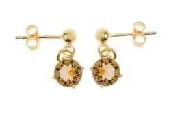 Orecchini argento dorato con pietra champagne Selezione zanolli
