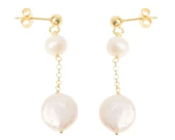 Orecchini argento dorato con perle Selezione zanolli