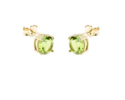Orecchini argento dorato con castone verde Selezione zanolli