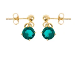 Orecchini argento dorato con pietra verde Selezione zanolli