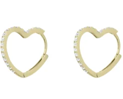 Orecchini argento dorato cuore con zirconi Liu jo