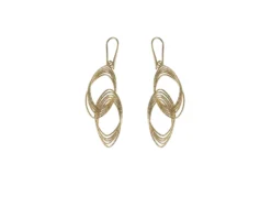 Orecchini classica in bronzo dorato con doppio ovale zigrinato Unoaerre