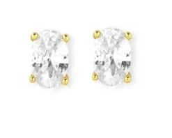 Orecchini colour wave argento dorato con cubic zirconia ovale Nomination