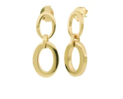 Orecchini in bronzo dorato con ovali piatti Unoaerre