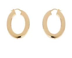 Orecchini in bronzo dorato con ovali piatti Unoaerre