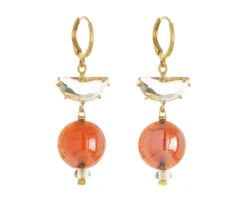 Orecchini ocean odissey vetro di murano corallo e cristalli Murrina murano venezia