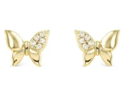 Orecchini petit sparkle argento dorato farfalla e zirconi Nomination