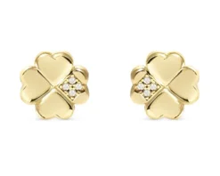 Orecchini petit sparkle argento dorato quadrifoglio e zirconi Nomination
