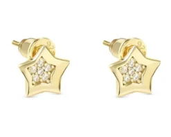Orecchini petit sparkle argento dorato stella e zirconi Nomination