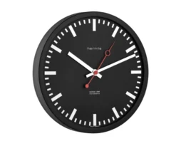Orologio da parete acciaio quadrante nero Hermle