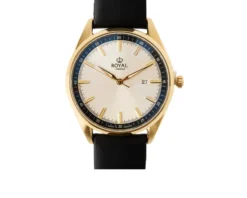 Orologio da polso uomo acciaio con quadrante bianco e cinturino in pelle Royal london