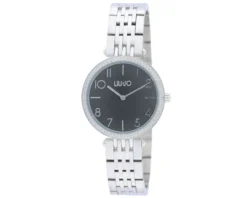 Orologio donna chains delya acciaio quadrante nero e zirconi e cinturino acciaio Liu jo