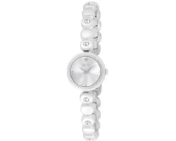 Orologio donna lunar acciaio quadrante bianco e cinturino acciaio con cristalli Liu jo