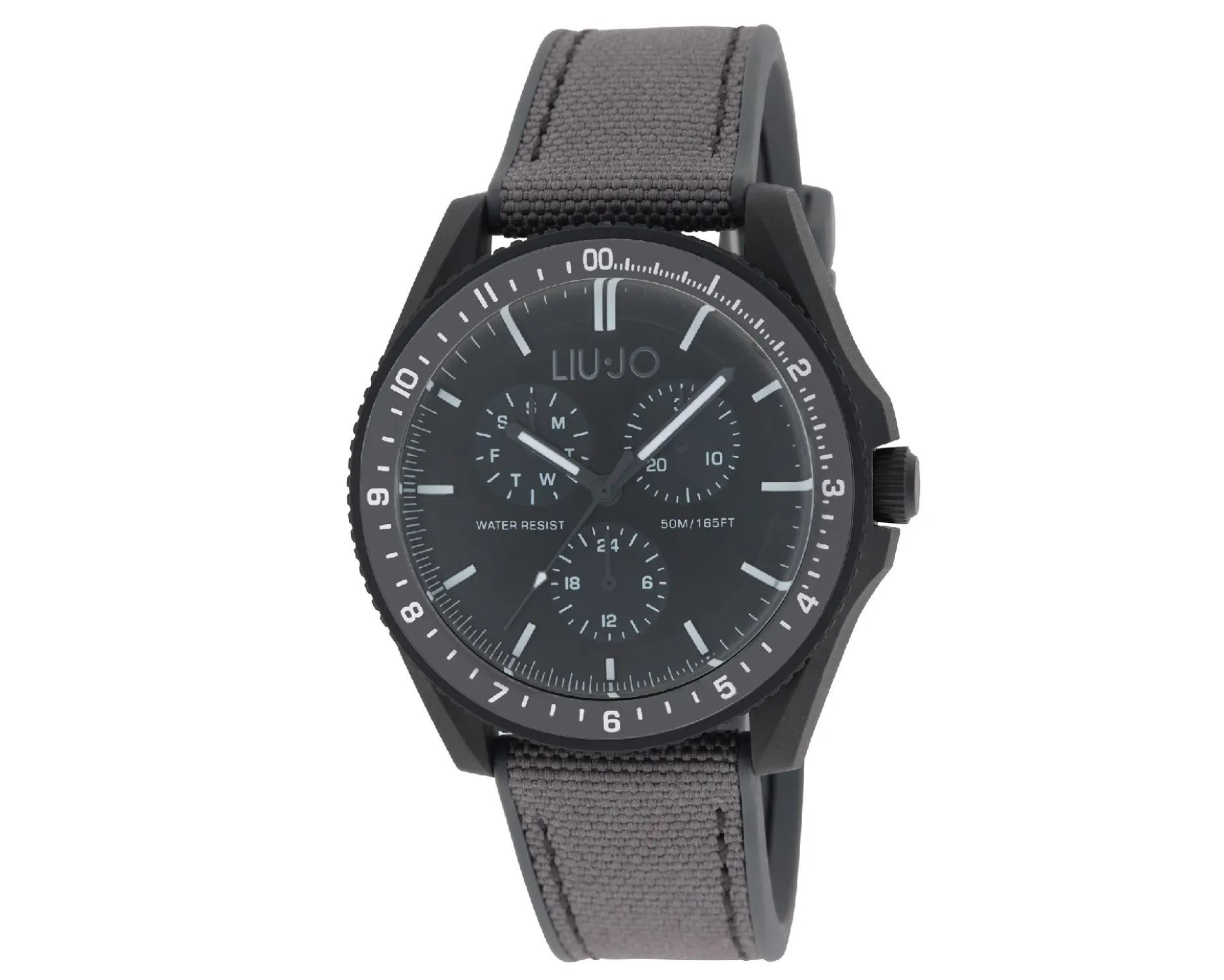 Orologio uomo activity acciaio quadrante nero e cinturino silicone e nylon Liu jo