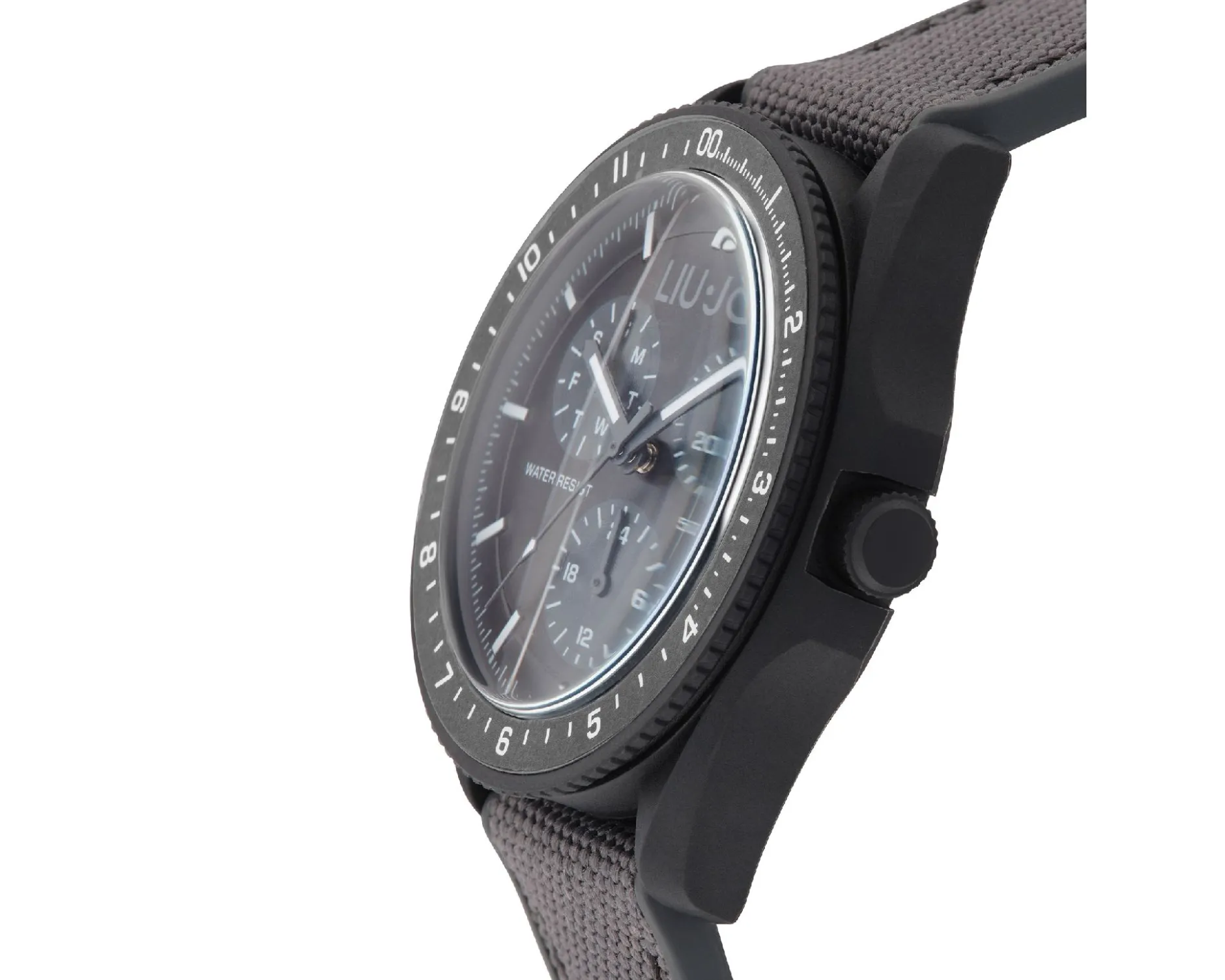 Orologio uomo activity acciaio quadrante nero e cinturino silicone e nylon Liu jo