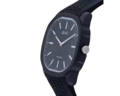 Orologio uomo darven acciaio quadrante nero e cinturino silicone nero Liu jo