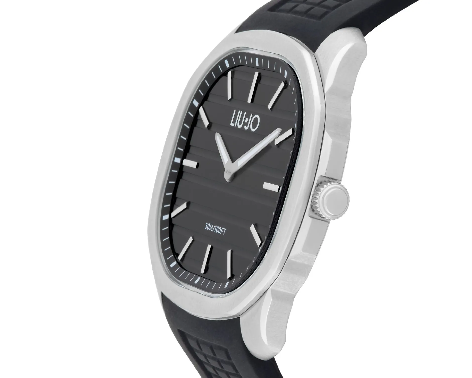 Orologio uomo lj prime acciaio quadrante nero e cinturino silicone nero Liu jo