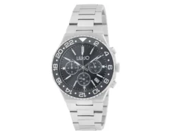 Orologio uomo wide chrono acciaio quadrante nero e cinturino acciaio Liu jo