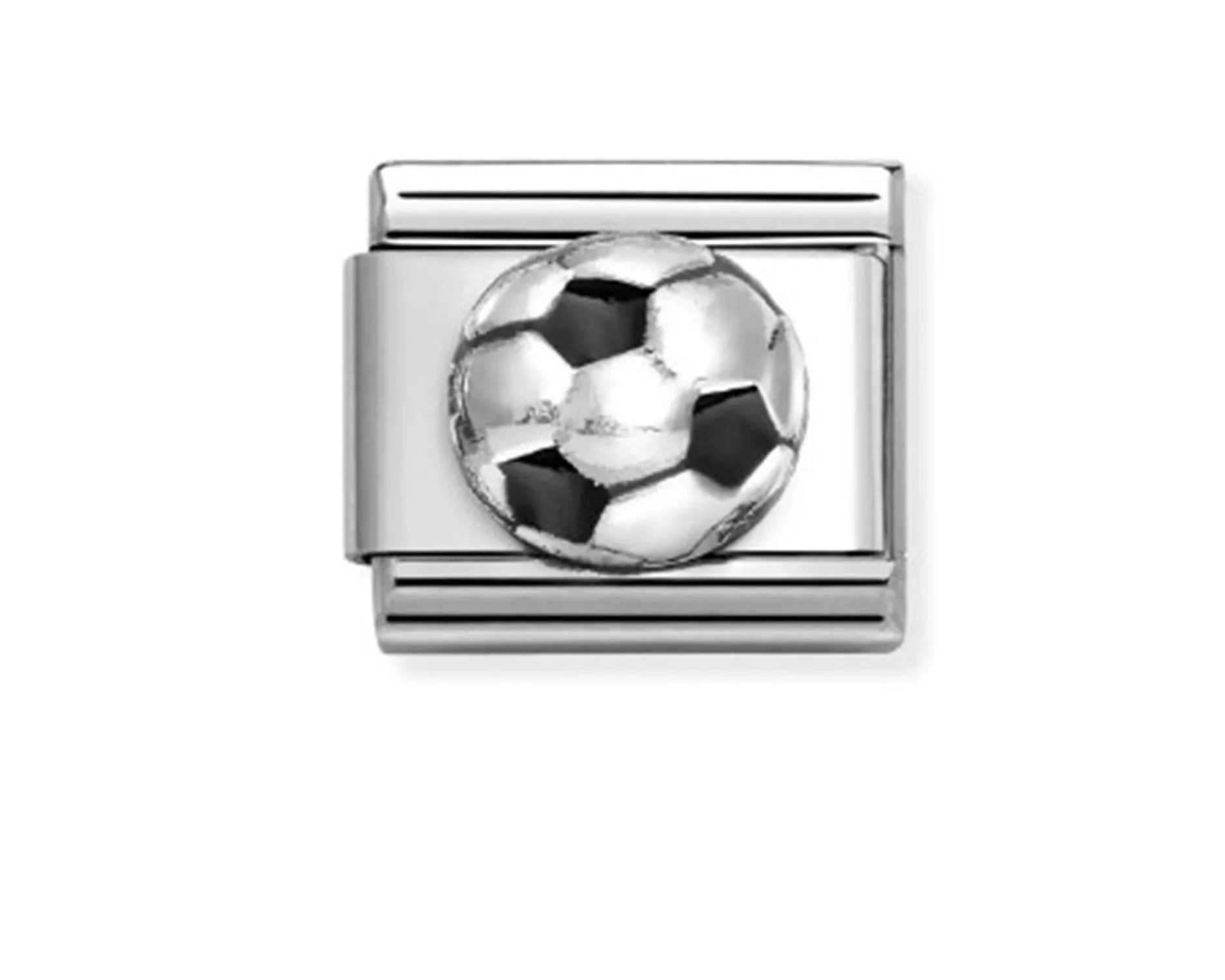 Palla da calcio composable acciaio argento e smalto Nomination