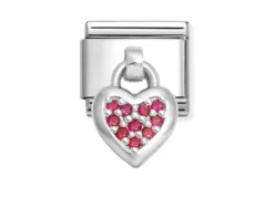 Pendente cuore composable acciaio argento e zirconi Nomination