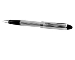 Penna roller ipsilon argento guillochè lineare Aurora