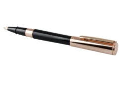 Penna roller tu metal cap nera e oro rosa Aurora