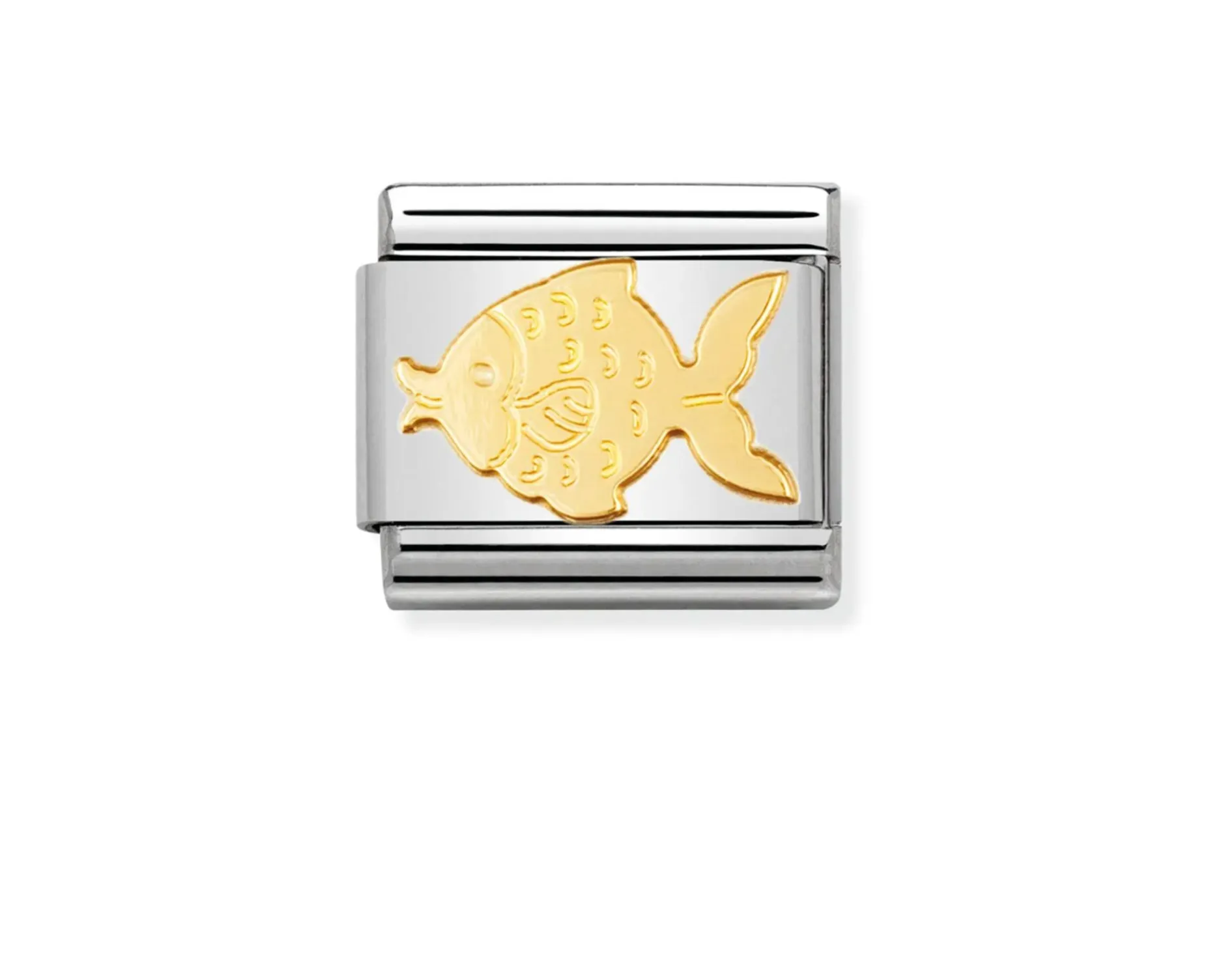 Pesce composable acciaio e oro Nomination