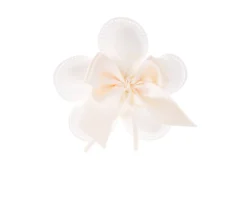 Petali portaconfetti tondi bianchi con fiocco panna Selezione zanolli