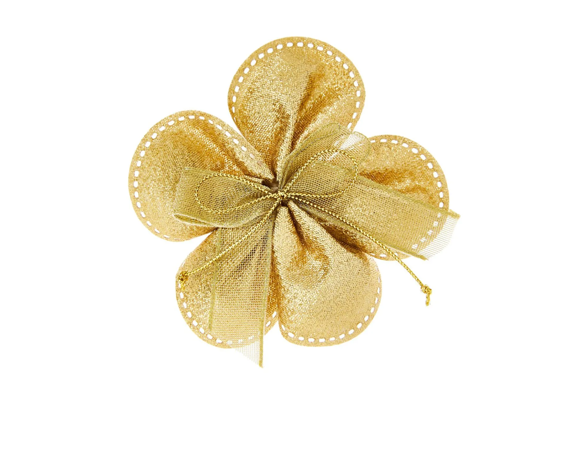 Petali portaconfetti tondi oro con fiocco oro Selezione zanolli