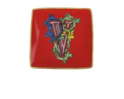 Piattino alphabet porcellana lettera v Versace