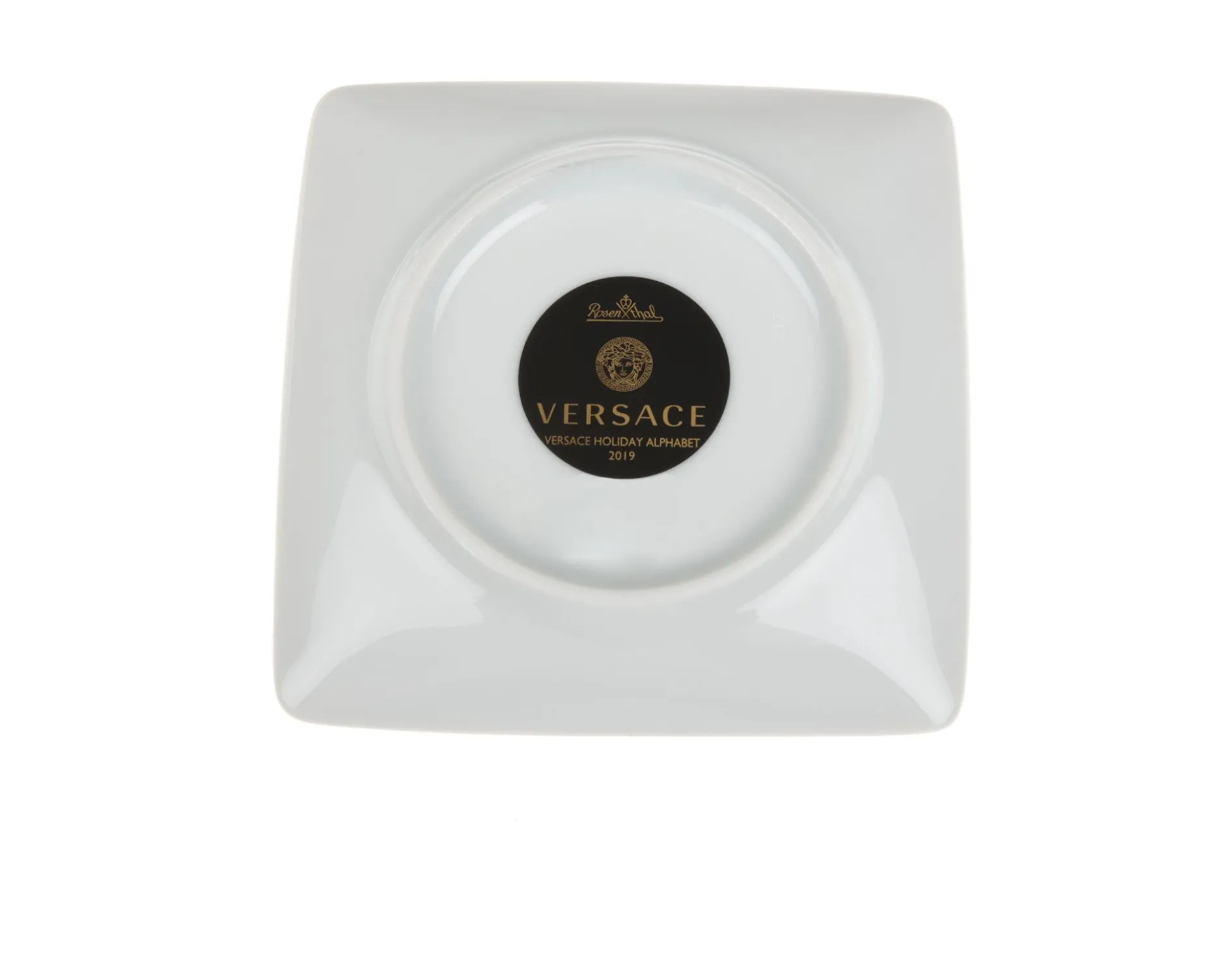 Piattino alphabet porcellana lettera v Versace