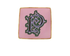 Piattino alphabet porcellana lettera p Versace