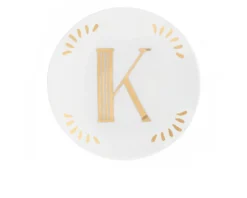 Piattino lettering porcellana lettera k Bitossi home