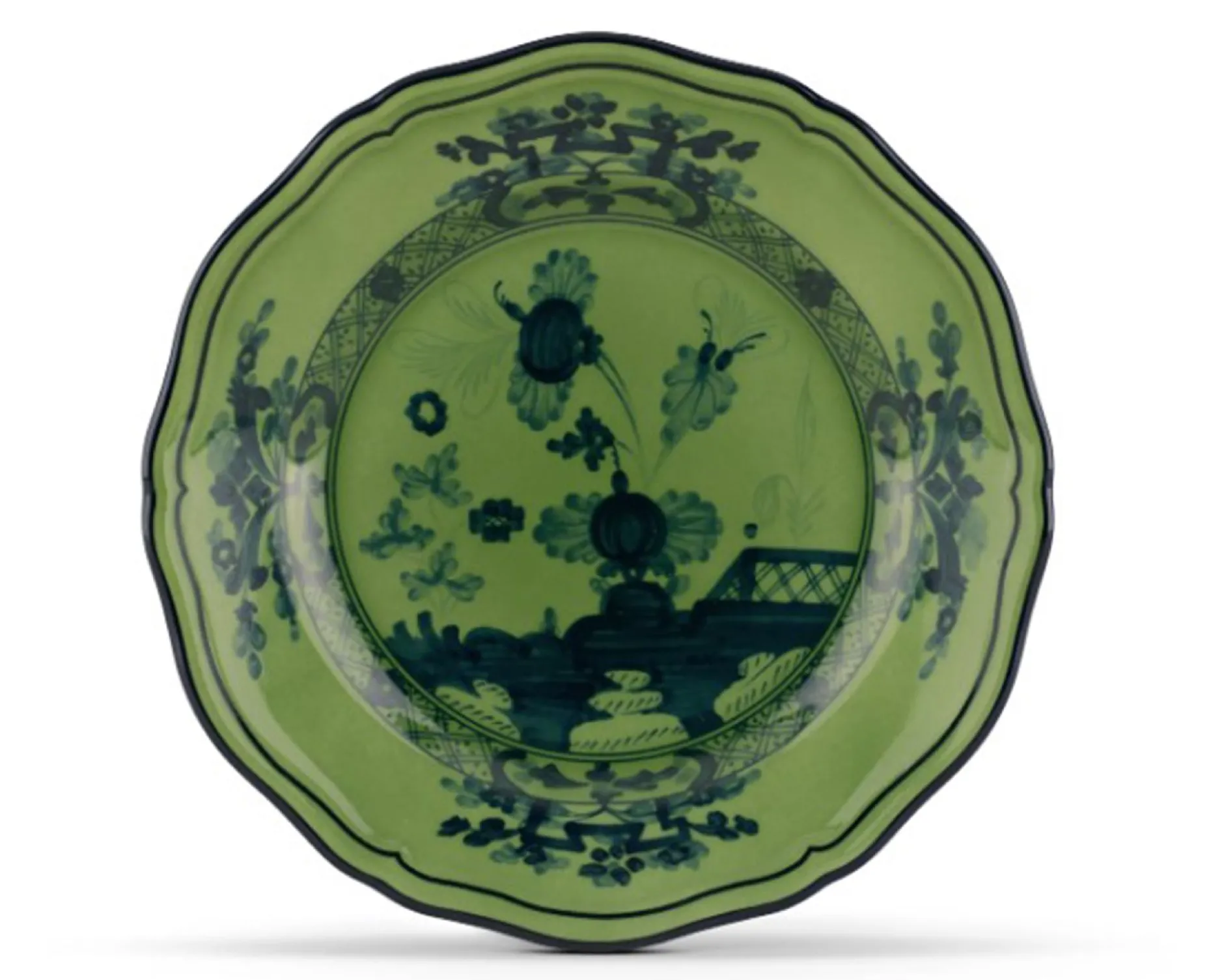 Piatto pane oriente italiano malachite porcellana Richard ginori