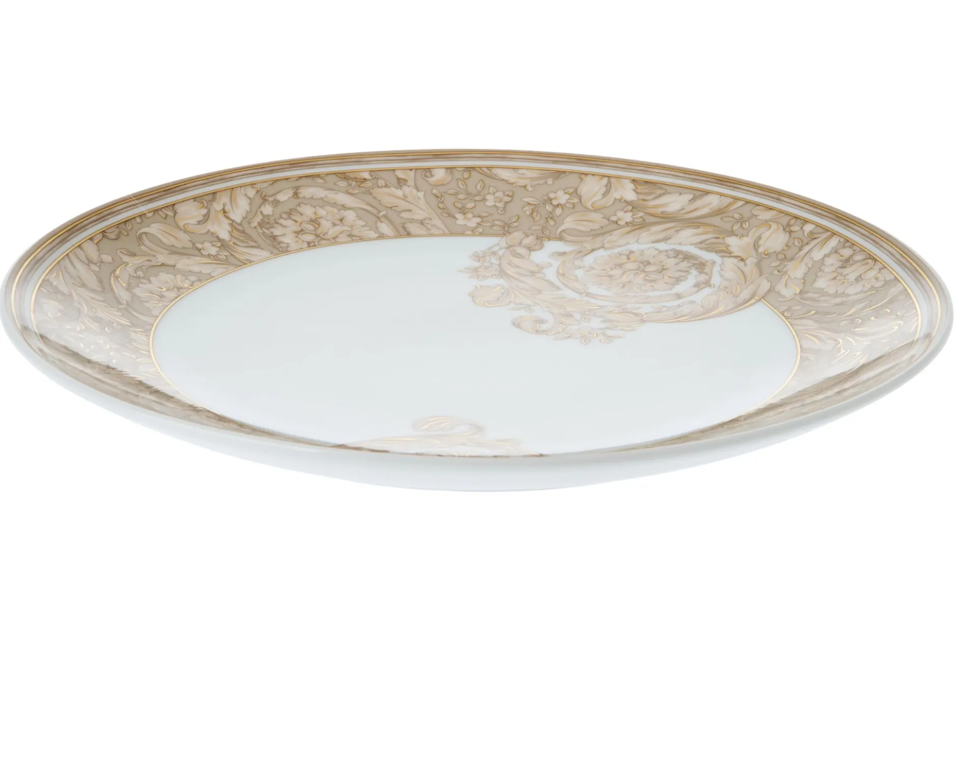 Piatto piano barocco beige porcellana Versace