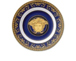 Piatto piano dessert medusa blue porcellana Versace