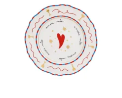Piatto piano il frutto della passione porcellana cuore Bitossi home