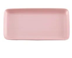 Piatto rettangolare levante porcellana rosa antico Zafferano