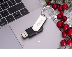 Portachiavi usb con rivestimento in argento liscio con 8 giga di memoria Selezione zanolli