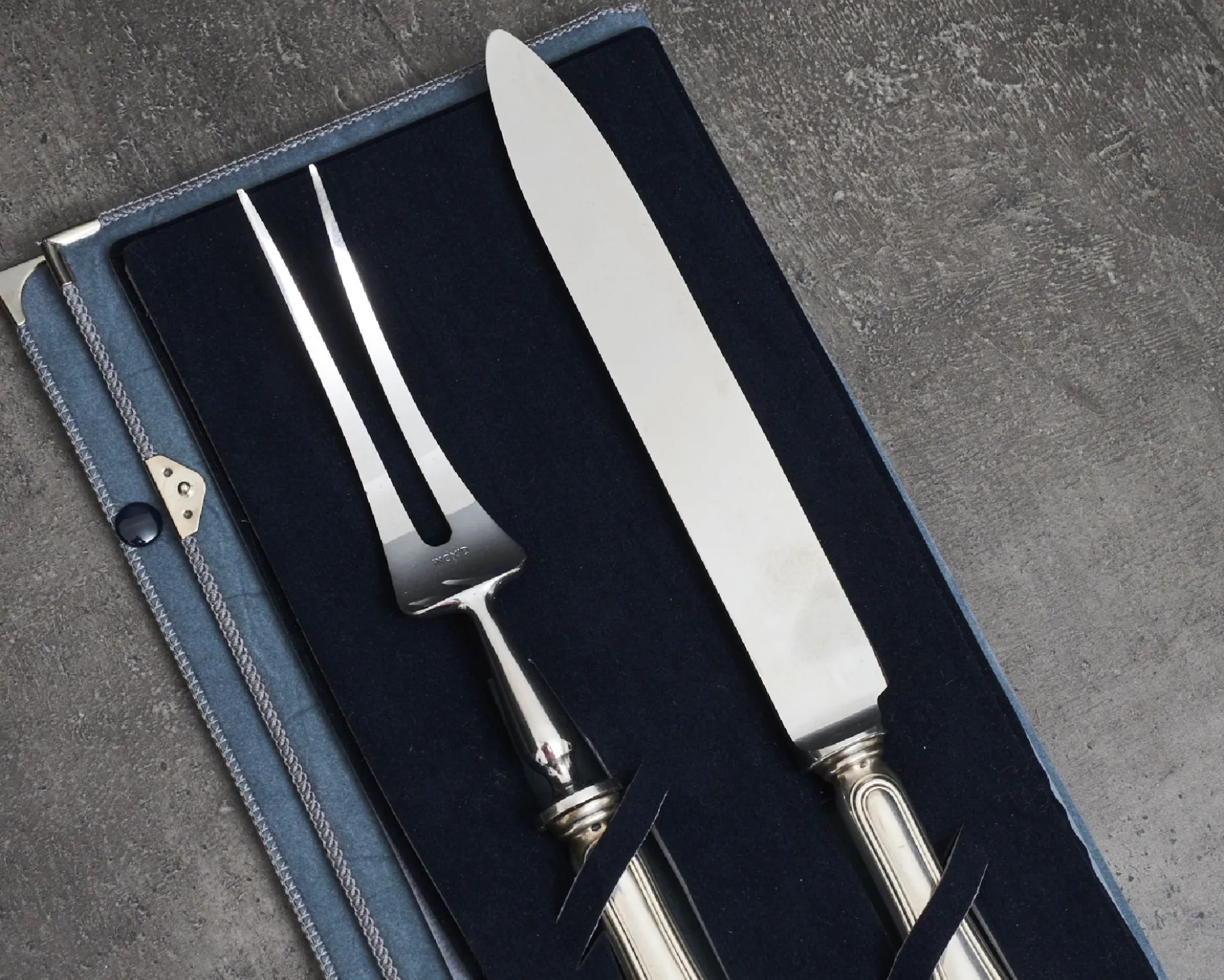 Posate arrosto argento 2 pezzi in stile inglese usato ricondizionato Zanolli vintage