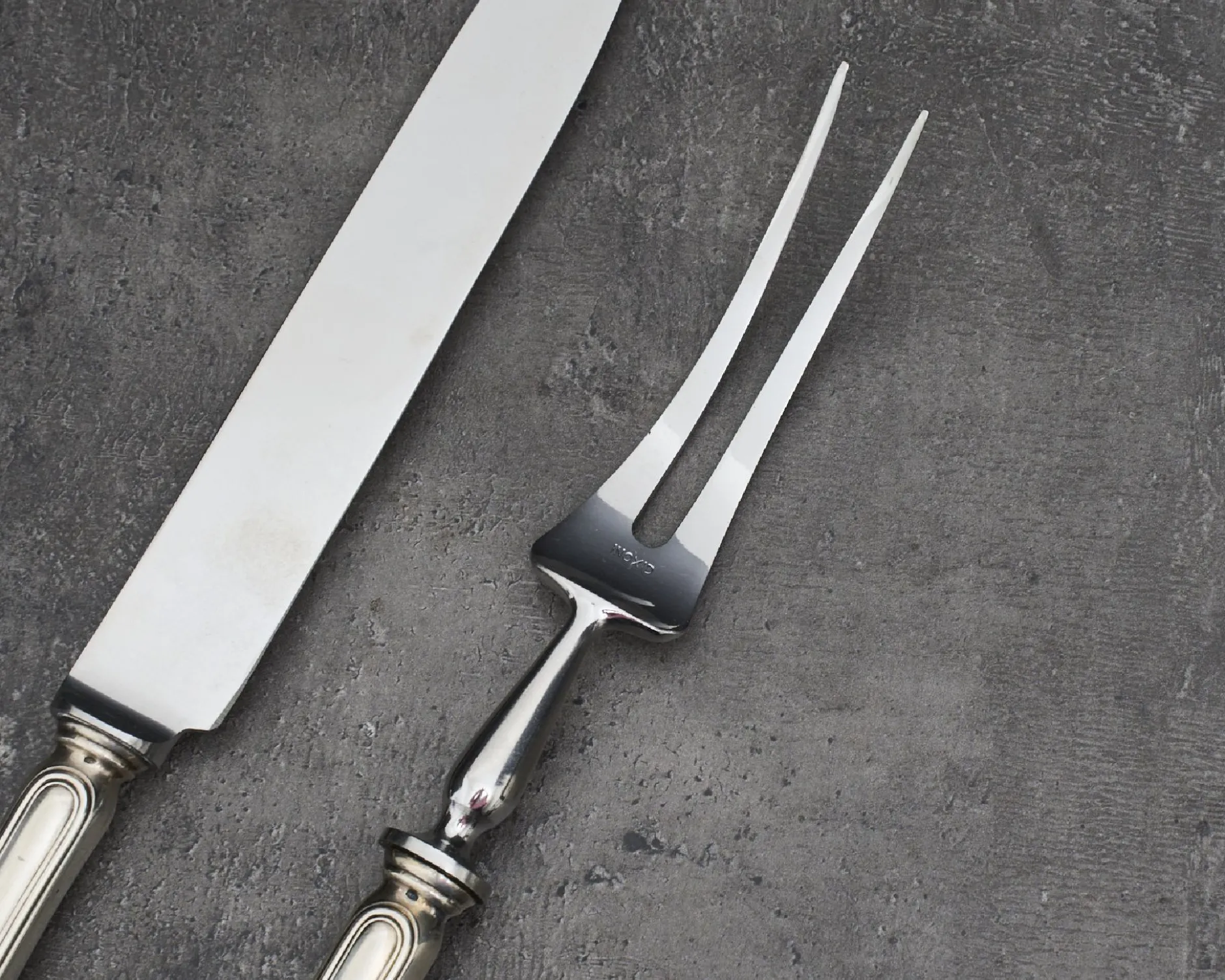 Posate arrosto argento 2 pezzi in stile inglese usato ricondizionato Zanolli vintage