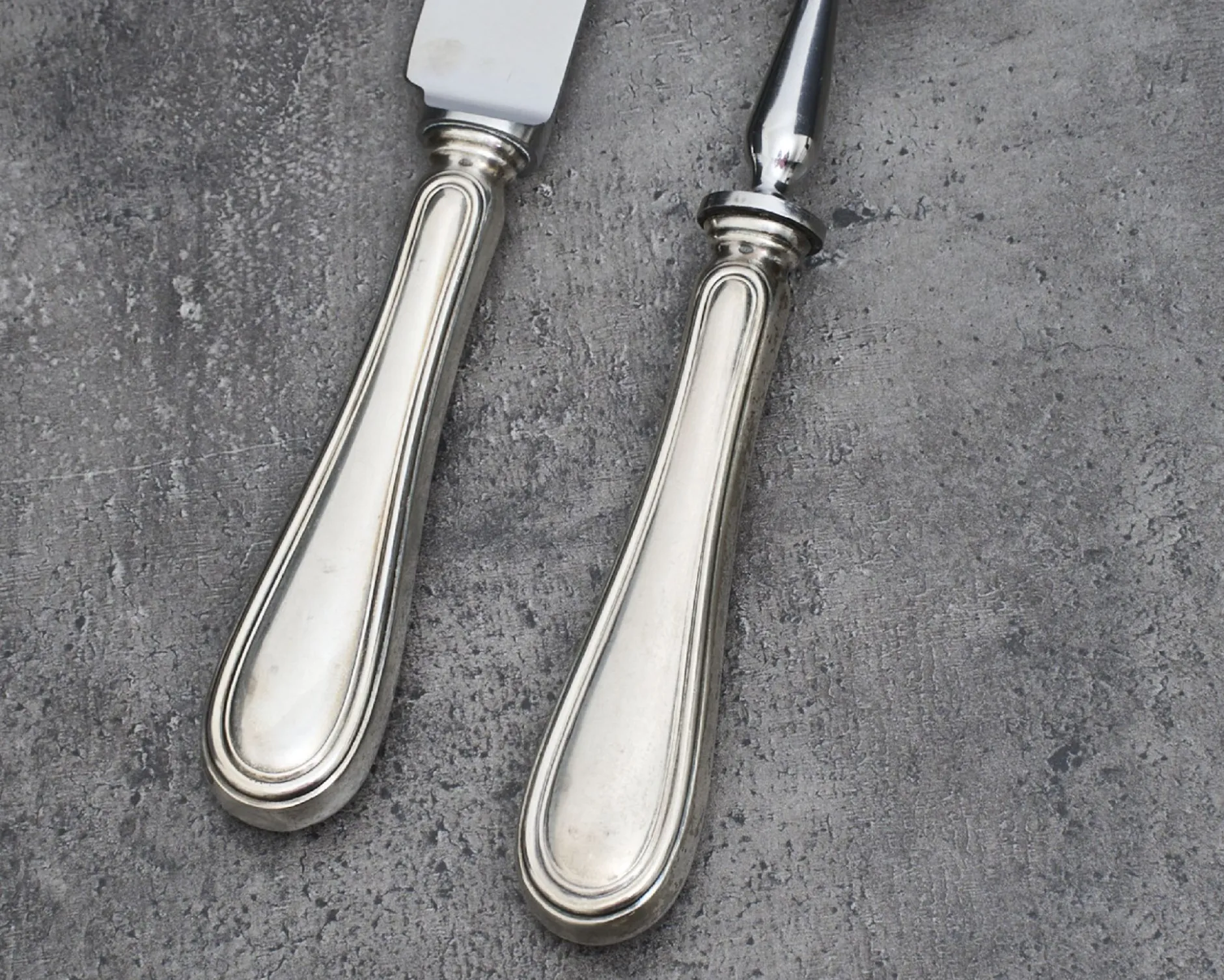 Posate arrosto argento 2 pezzi in stile inglese usato ricondizionato Zanolli vintage