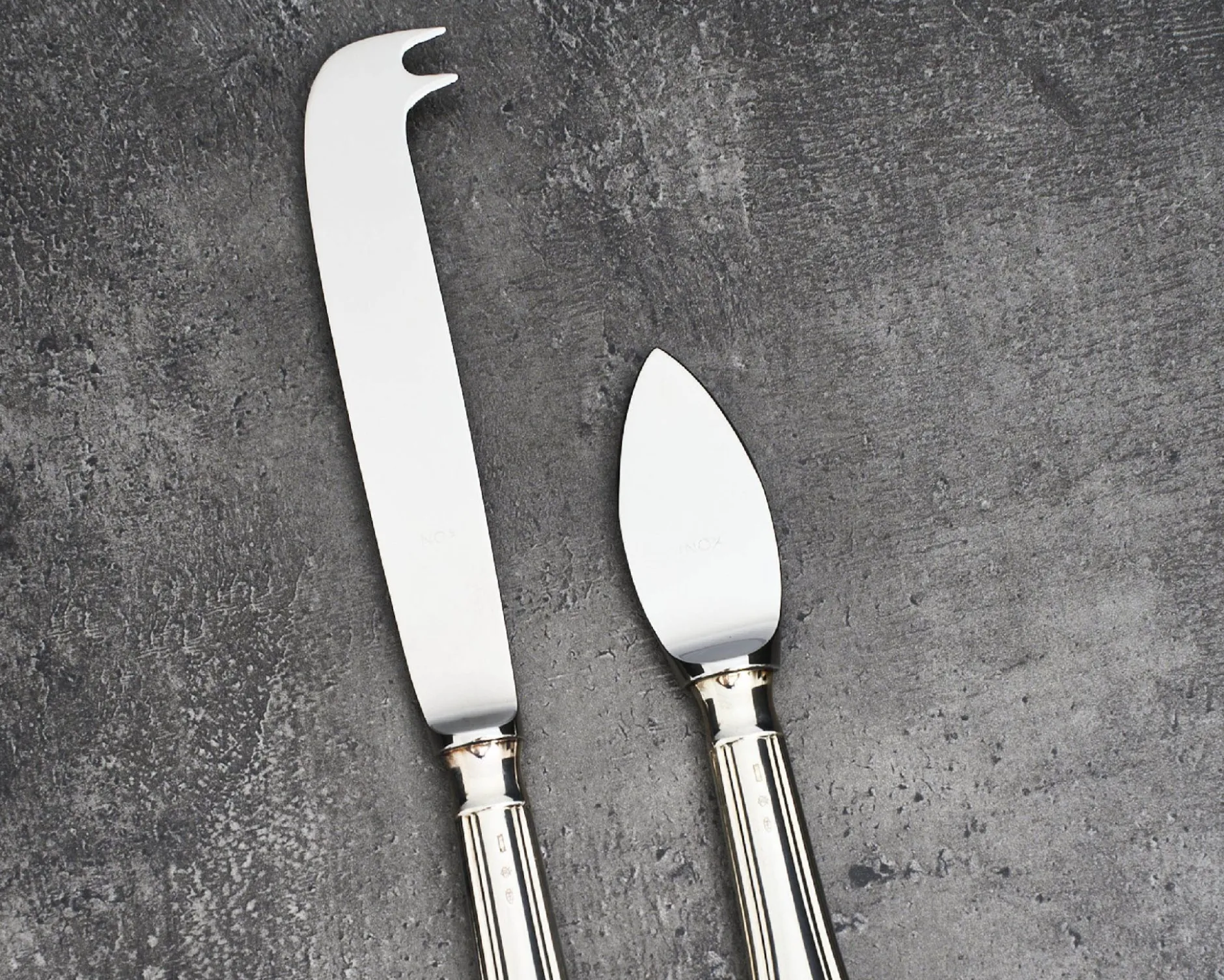 Posate formaggio argento 2 pezzi in stile barocchino usato ricondizionato Zanolli vintage